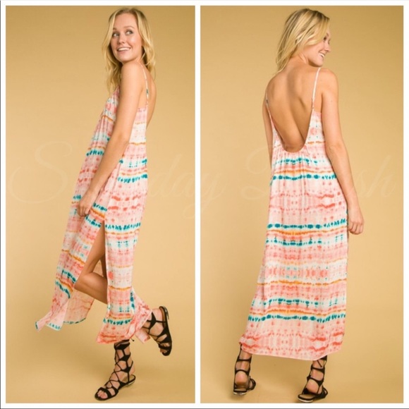 Peach tie dye maxi dress - Picture 2 of 2